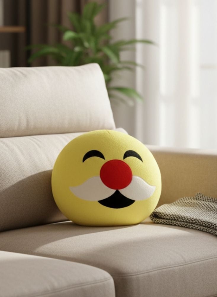 Premium Yellow Emoji Plush Cushion – Funny Clown Face Smiley Decorative Pillow - Image 2